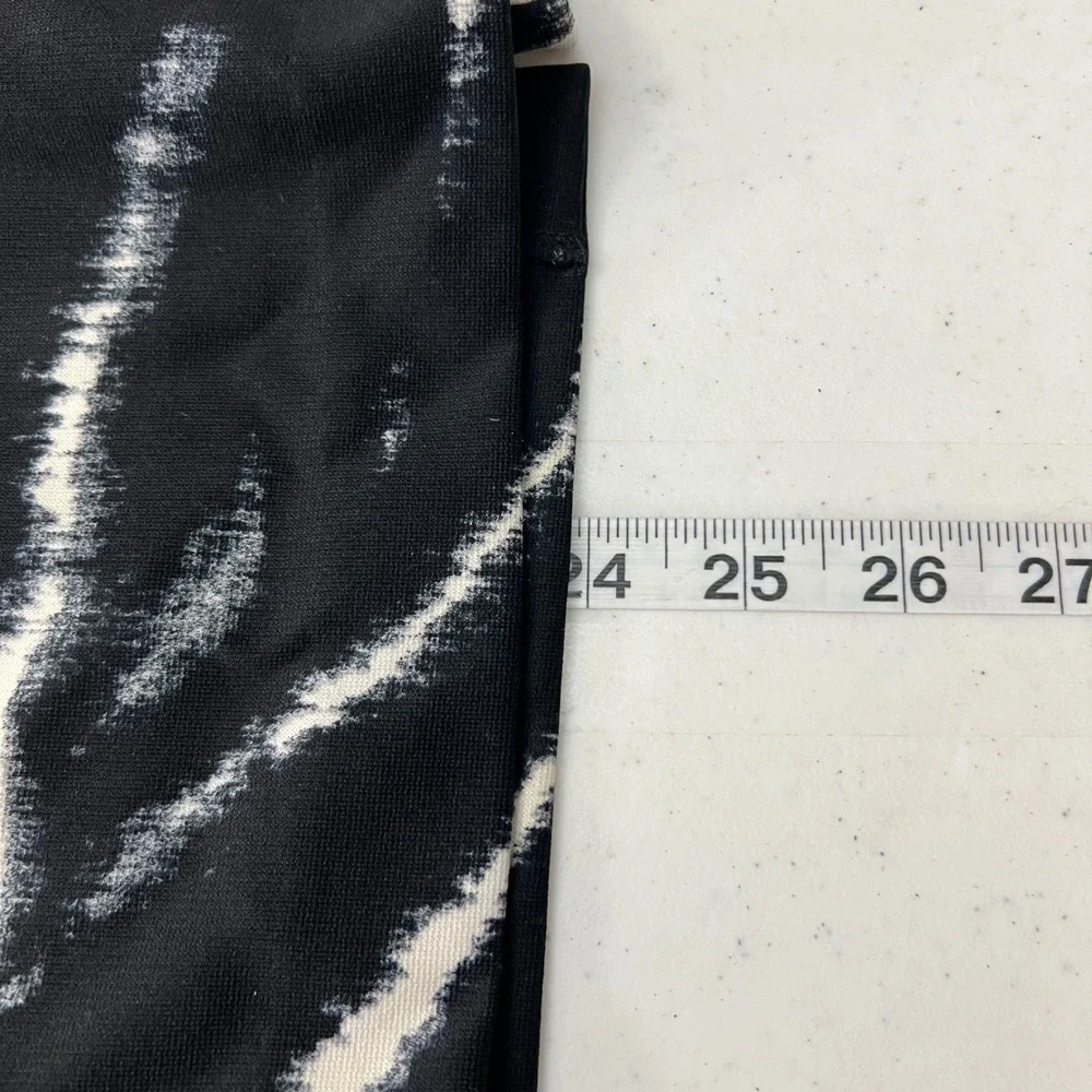 Michael Kors Zebra Print Pencil Skirt Black White Gold Zip Size 14